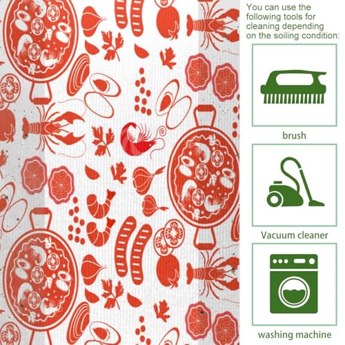 Tapetes de cocina antideslizantes VAPOKF con estampado de paella tradicional 5