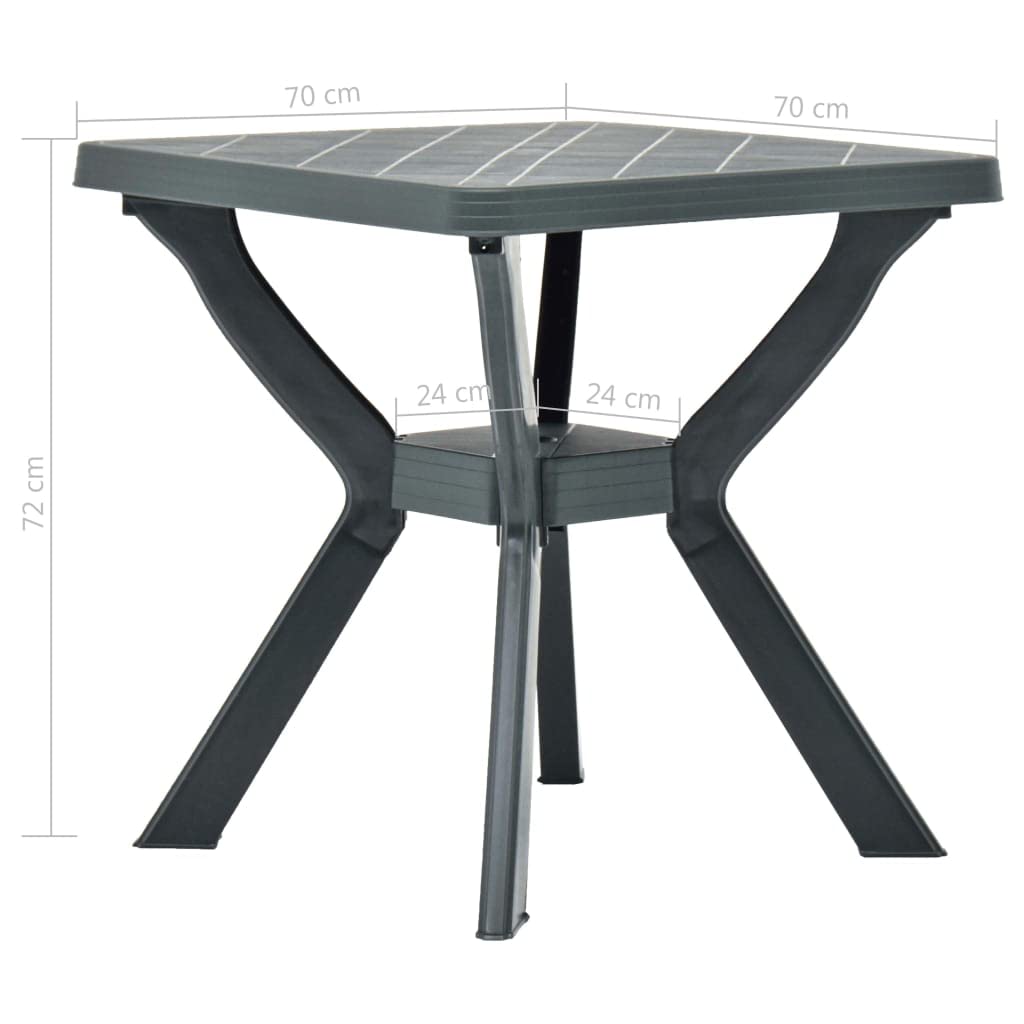 Stolik bistro antracytowy, 70 x 70 x 72 cm, tworzywo sztuczne, odporny na warunki atmosferyczne, stół ogrodowy na taras, balkon, łatwy w pielęgnacji, stół do jadalni, nie wymaga montażu