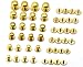 Okones Pack of 24,2/5'' 1/3'' 3/8'' 2/7'' 1/4'' 1/5'' Solid Brass Leathercraft Studs Buttons Cap Rivets Nailheads Stud Spike DIY Purse Handbag(2/5''+1/3''+3/8''+2/7''+1/4''+1/5'')