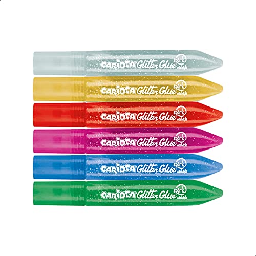 Carioca Glitter Glue, 10.5 ml - 6 Pieces