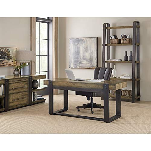 Hooker Furniture Wood Crafted 5-Shelves Home Office Bookcase in Textured Oak