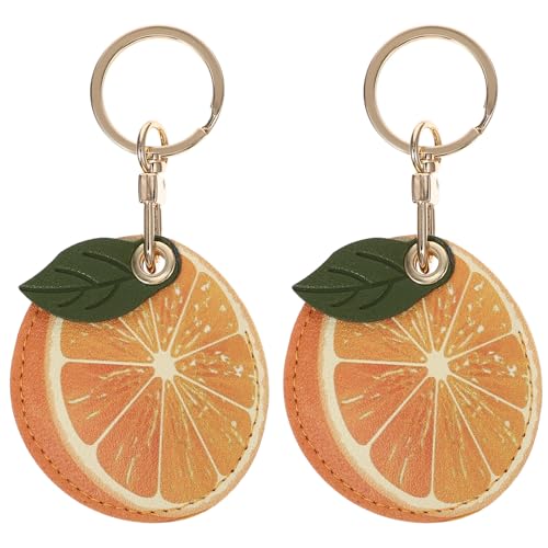 MUCKLILY 2 piezas Llavero PU Cuero Funda Protectora para Tarjeta de Acceso Diseño Creativo y Funcional para Mochila y Bolso