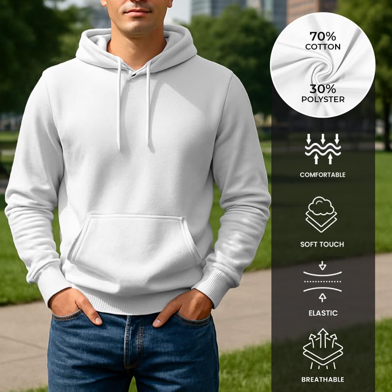 Image of Circle Clothing Men's Fleece Hoodie - Ultra Soft and Comfortable Hoodie - Heavy Weight Pullover Hoodies with Kangaroo Pocket