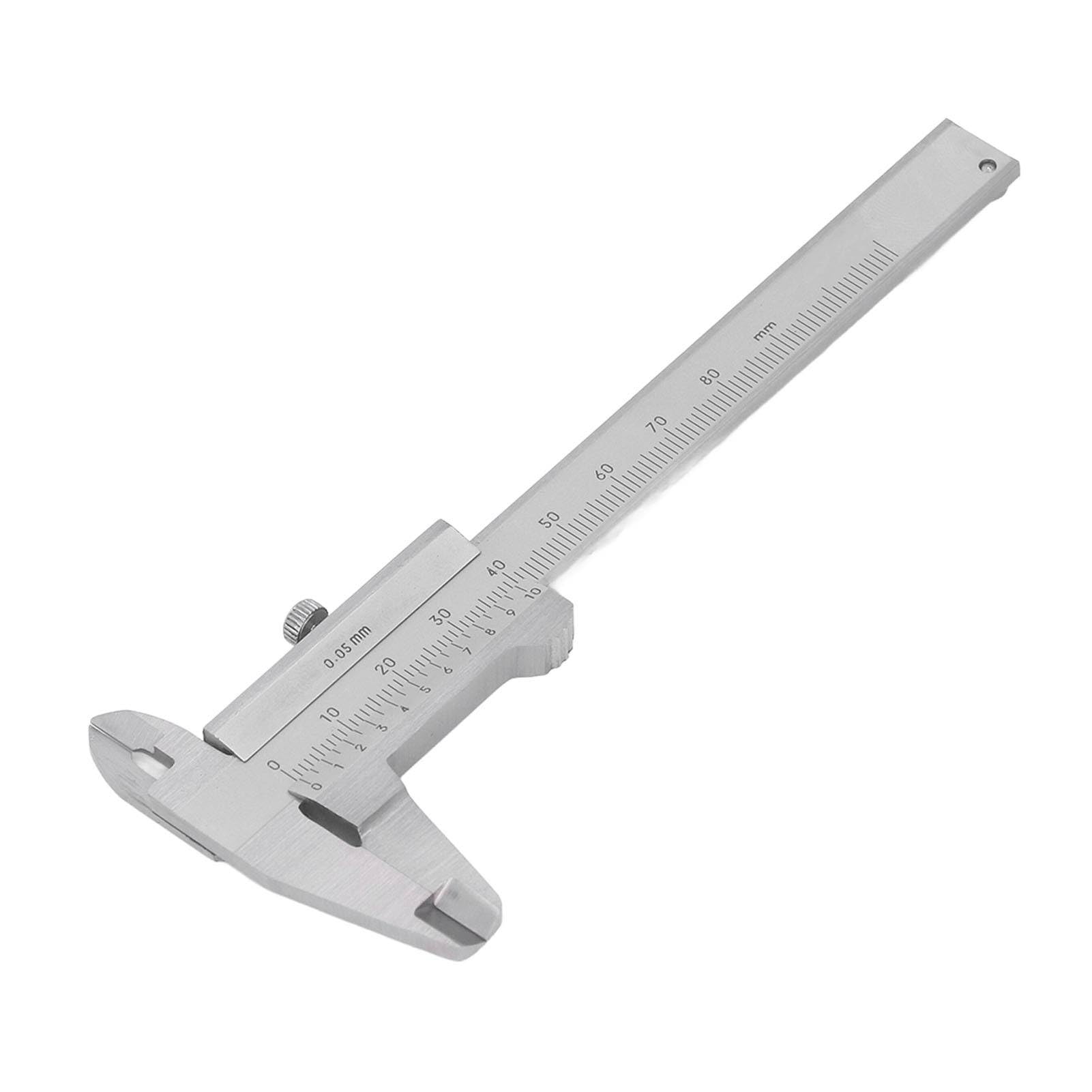 Fabater Pie de Rey de Precisión de Acero Inoxidable, Herramienta de Medición Portátil de 0 a 80 Mm para Objetos Pequeños, Pie de Rey Resistente Al óxido y la Erosión, Ideal para Procesamiento Mecánico