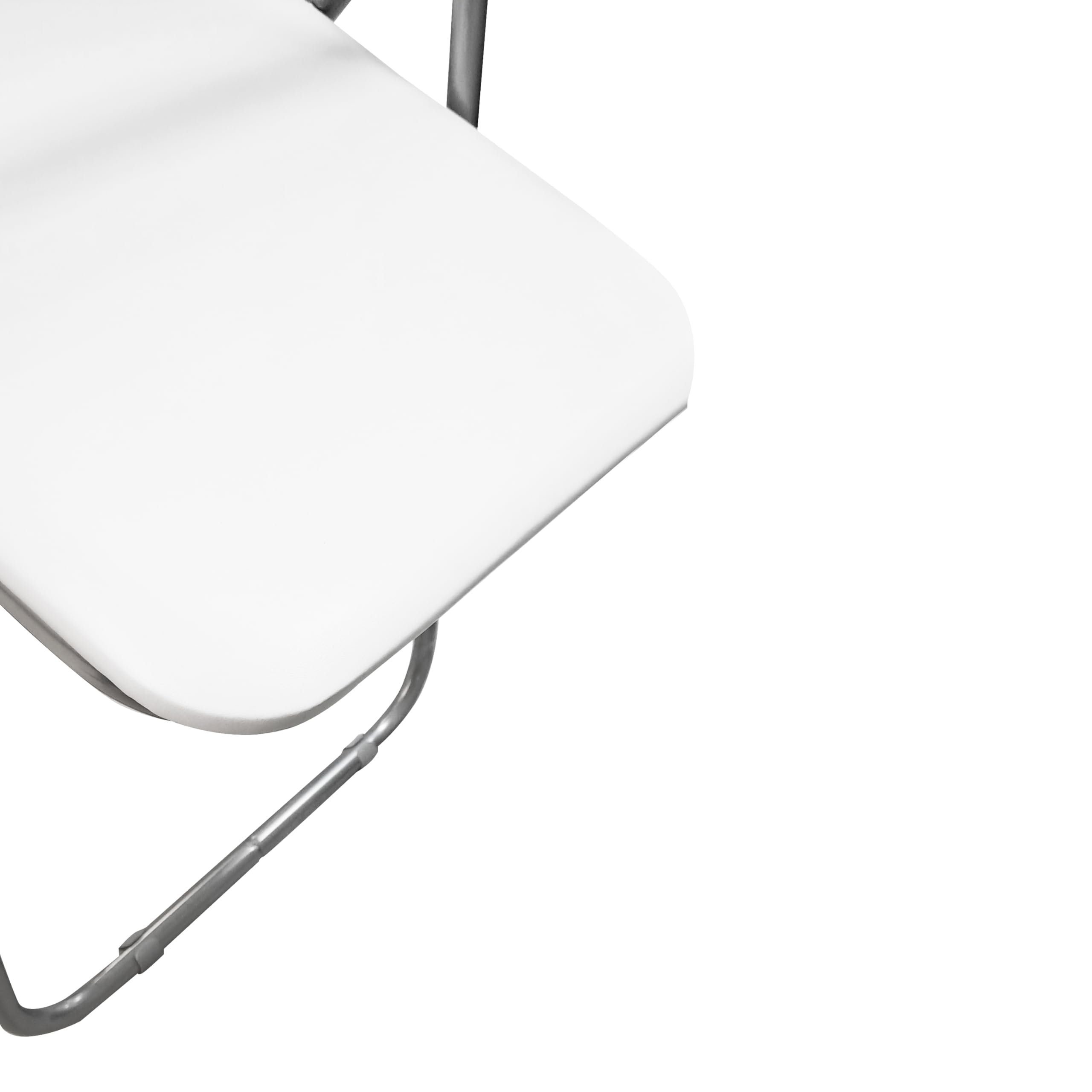 Bissolo Casa - Sedia pieghevole Bianca in metallo e PVC, Seduta salvaspazio, Sedia per riunione, cm 43x47 H.79,5