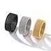 Uarein 1Pc Stainless Steel 8mm Mesh Ring for Women Men.Fashion Wide Woven Mesh Rings Comfort Fit Wire Meshes Band Ring Punk Jewelry Gifts for Wife (Gold, 9)