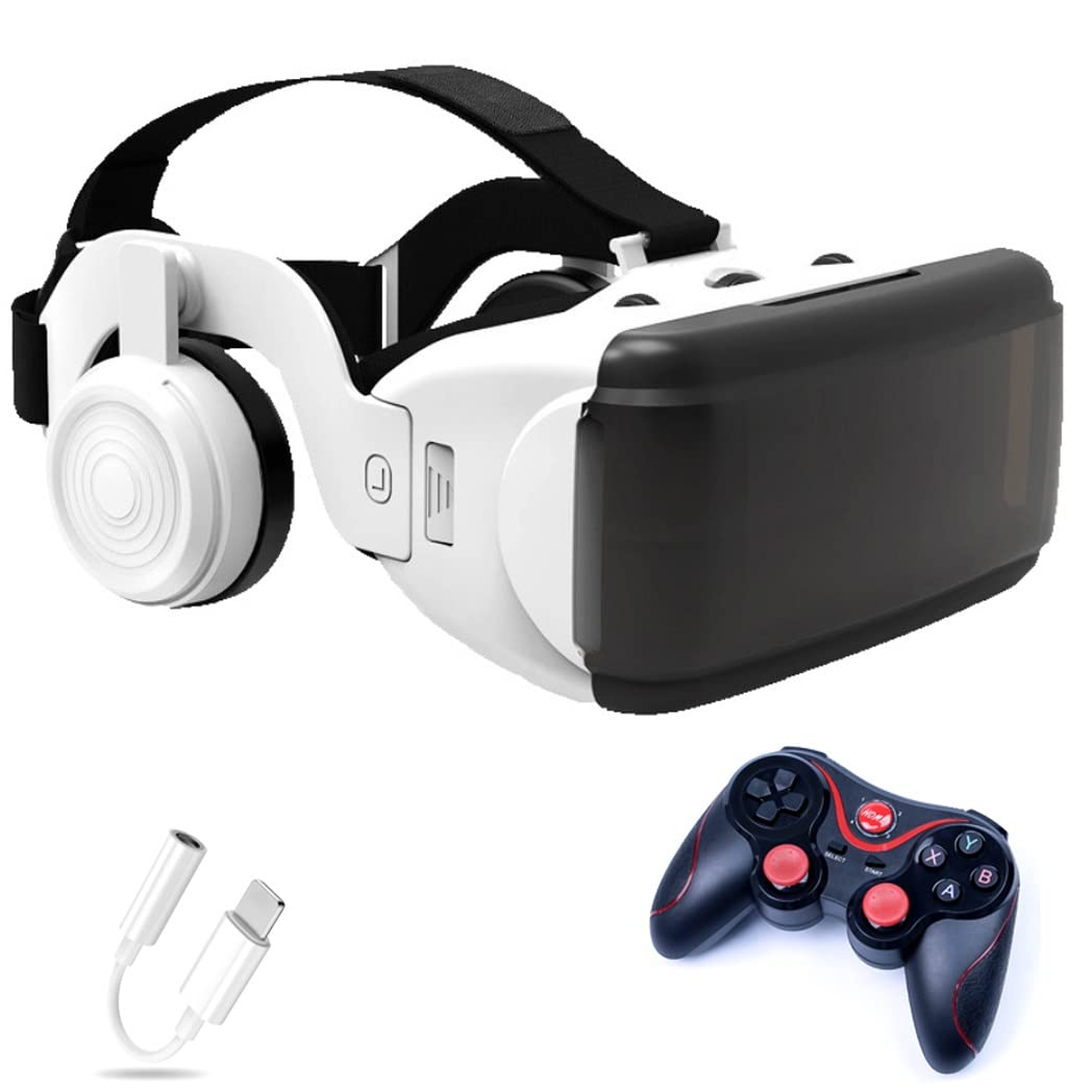 Okulary 3D, Virtual Reality, zestaw słuchawkowy, ochrona oczu, okulary VR do filmów 3D i gier, kontroler Bluetooth do iPhone 13 Pro Max/13 Pro/13/12/11, do Samsung Galaxy S21, Huawei, X. iaomi-Seria nie