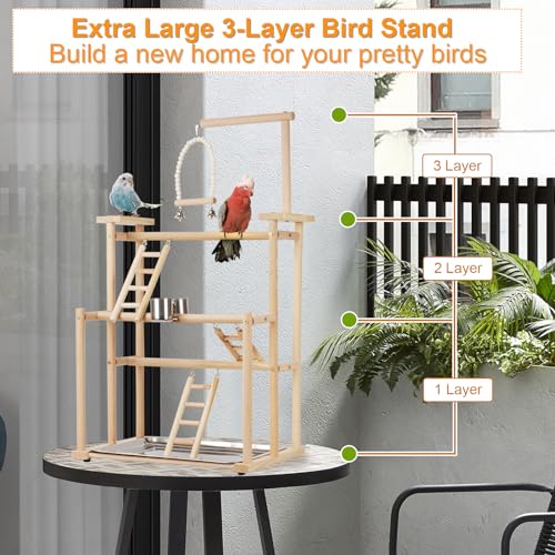 image for Ibnotuiy Pet Parrot Playstand Parrots Bird Playground Bird Play Stand 