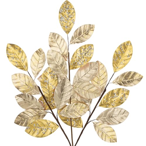 Künstliche Weihnachtszweige mit Glitzer – 3er Set | 60 cm...