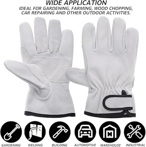 EINSKEY Arbeitshandschuhe aus Ziegenleder für Damen & Herren – Dornenfeste Gartenhandschuhe, Robust für Baustelle, Holzarbeiten, Schweißarbeiten, Rosen schneiden und Haushalt