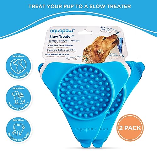 Aquapaw Premium Lick Mat for Dogs – 2 Pack | Dog Bath Slow Feeding Mat for Food, Treats & Peanut Butter | Anxiety Relief Dog Bathing Supplies | Dog Lick Mat with Suction Cups – Blue Aquapaw Premium Lick Mat for Dogs – 2 Pack | Dog Bath Slow Feeding Mat for Food, Treats & Peanut Butter | Anxiety Relief Dog Bathing Supplies | Dog Lick Mat with Suction Cups – Blue