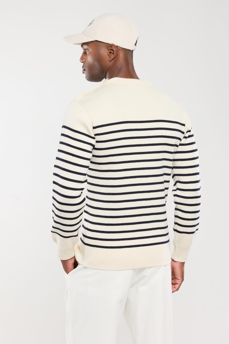 Armor Lux Sweter Mężczyźni Pull Rayé Marin Héritage