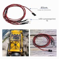 EMSea 1 Set RC Modellbau Runde LED Leuchte mit Abdeckung Kit Kompatibel mit TRXAAXS/TRX4/SCX10/D90 1/10 Ferngesteuertes Auto Scheinwerferlampe 4 LED – Ansicht 3