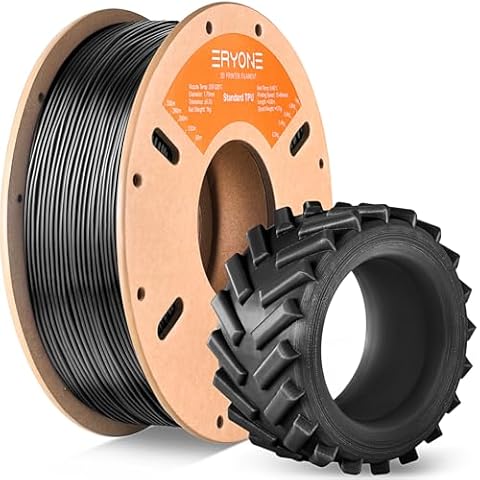 ERYONE TPU Filament 1.75mm for 3D Printer +/-0.03mm, 95A, 1kg (2.2 LBS) / Spool, Black Cover