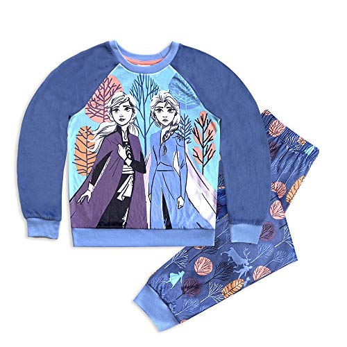 Pyjama Reine des Neiges fille en velours chaud Elsa Anna Frozen 2 taille 3 ans