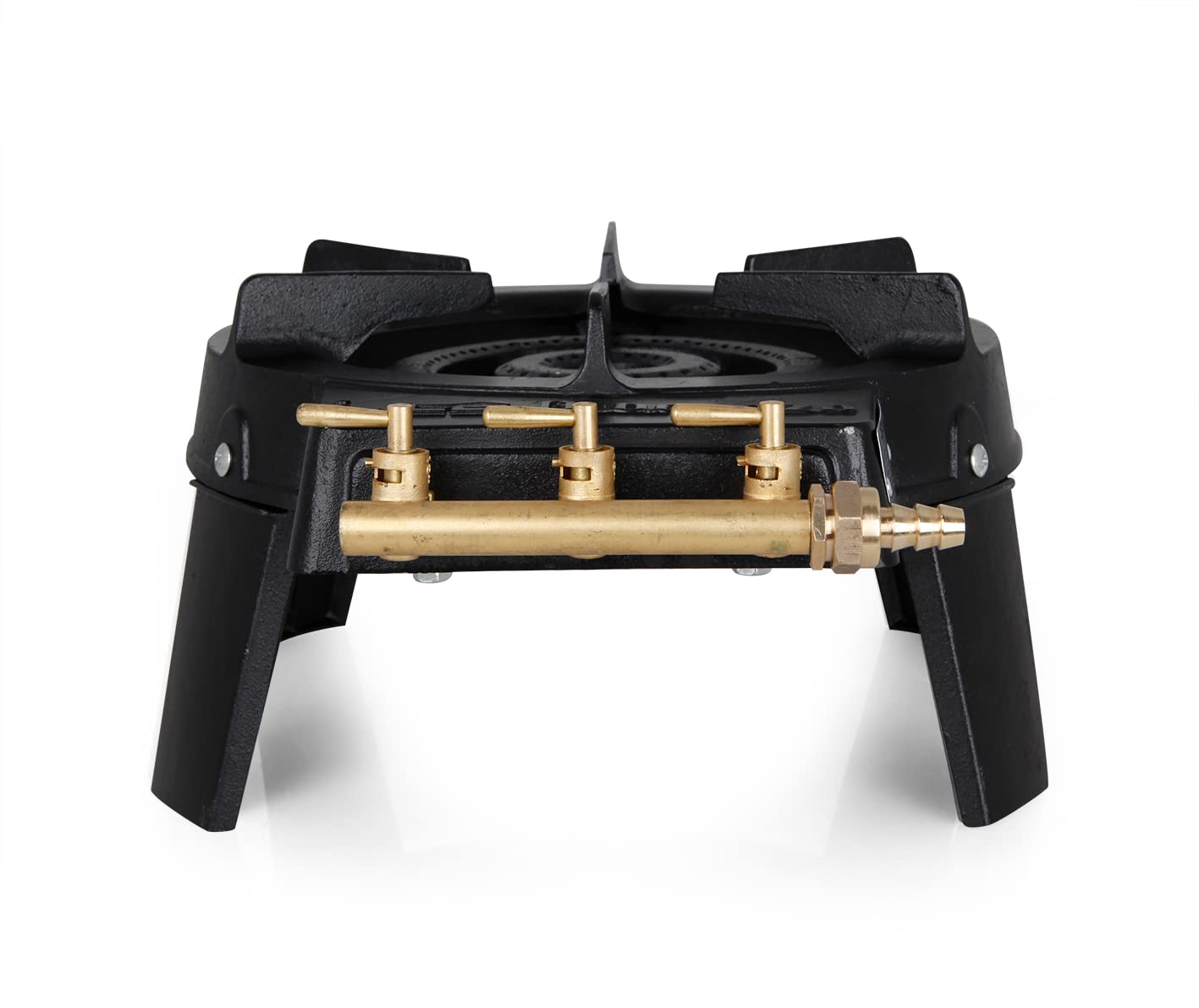 Orbegozo FO 6500 Hornillo gas de hierro fundido, Superficie resistente a altas temperaturas, Tres zonas independientes de encendido, 18 cm de diámetro, Cuádruple corona, Negro