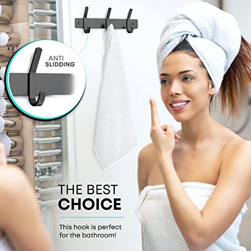 Sayoneyes Coat Rack Wall Mount With 3 Double Hooks For Hanging - 9 Inch Heavy Duty Sus304 Stainless Steel Matte Finish Waterproof – Wall Hook Rack For Bathroom Entryway #TOP5