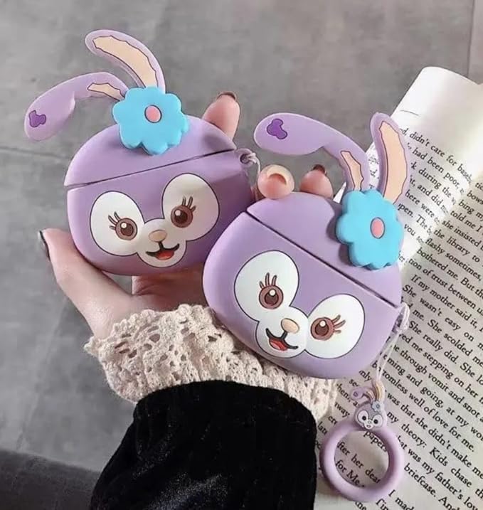 Image of Techmount Compatible with Airpods Pro GEN-2 (2022) Case Cover Silicone Cartoon Character 3D Cover Wtih 360 Protection Airpods Pro 2 Cover Case (NOT for Any Other AIRPODS) (Purple CAT)