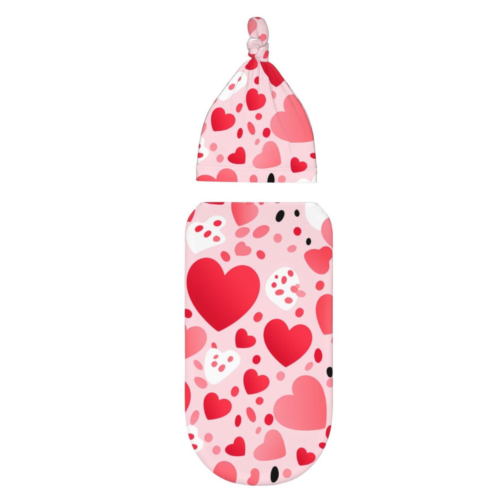 3d Cuore Swaddle Coperta E Cappello Set Per Neonati Avvolgere Accogliente Per Neonati Bambino Comfort 29x53 cm