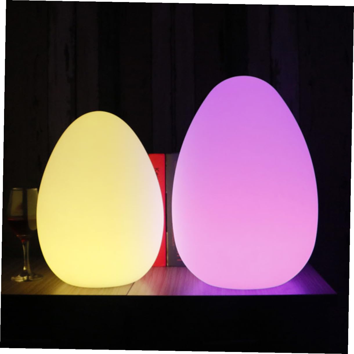 Yardenfun Lámpara de Mesa LED Forma de Huevo y Carga USB, Plástico Blanco