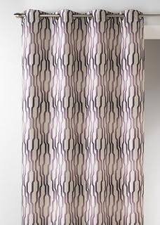 HomeMaison 09341-8-AL Vorhang, Jacquard mit runden Ösen, 140 x 260 cm, Violett, 140 x 260