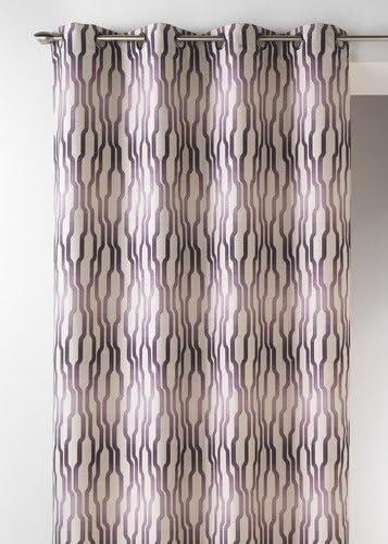 HomeMaison 09341-8-AL Vorhang, Jacquard mit runden Ösen, 140 x 260 cm, Violett, 140 x 260