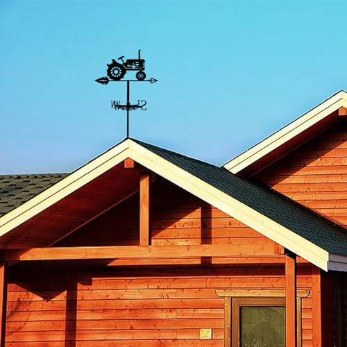 SUPERDANT Wetterhahn Für Landwirtschaftliche Wetterhahn fürs Dach Maschinen Schmiedeeisen Wetterfahne Garten Wegweiser Wetterfahnen Individuelles Design Outdoor Bauernhaus Dekoration