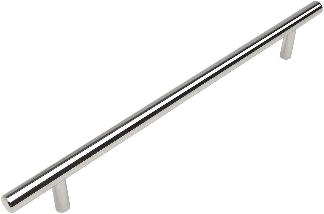 Cosmas 10 Pack 404-192CH Polished Chrome Solid Steel Construction 3/8 Inch Slim Line Euro Style Cabinet Hardware Bar Pull - 7-1/2 Inch (192mm) Hole Centers