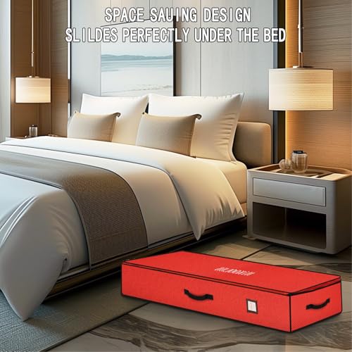 Wrapping-Paper-Storage-Bag-Container-600D-Heavy-Duty-Tear-Proof-for-Holiday-Christmas-Gifts-Decorations-with-Flexible-Partitions-Storage-Container-for-Ribbon-Accessories-Red Wrapping Paper Storage Bag Container 600D Heavy Duty Tear Proof for Holiday Christmas Gifts Decorations with Flexible Partitions Storage Container for Ribbon Accessories Red