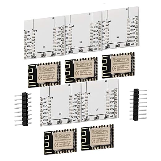 AZDelivery 5 x ESP8266 ESP-12F/Versione Migliorata per ESP-12E / Seriale Modulo WIFI wireless con adattatore compatibile con Arduino e Raspberry Pi incluso un E-Book!