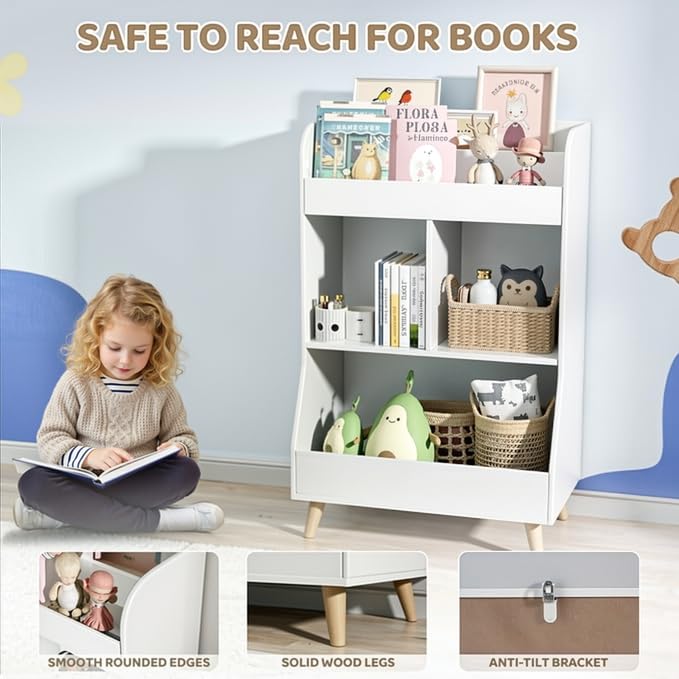 Vasagle Kinderboekenkast/opbergkast, Speelgoedkast/opbergdoos Met