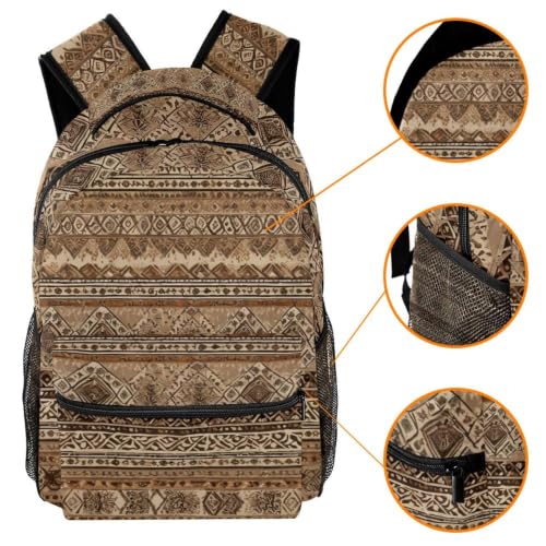 Mochila impermeable estilo étnico retro con compartimento acolchado para libros 3