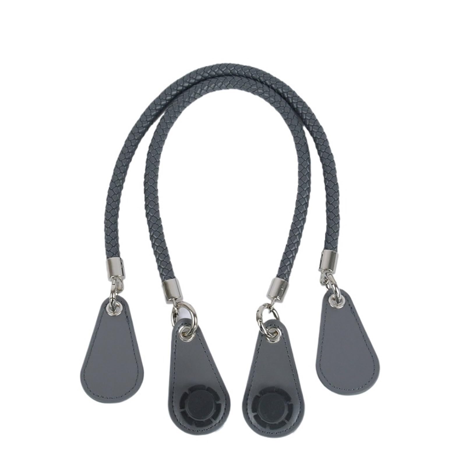 1 para PU tkanych plecionych skórzanych uchwytów linowych pasek na akcesoria do torebek Tote Bag damskie akcesoria do torebek(Dark grey long)