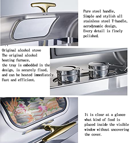 Edelstahl Buffetwärmer Chafing Dish, (9L/13L) Edelstahl Chafer mit Deckel Warmhaltebehälter Essen, Buffet Chafer und… – Bild 5