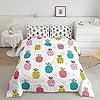 Colorful Pineapple Print Comforter Set Queen Size Cartoon Tropical Fruits Bedding Set 3Pcs Boho Dots Quilt Set for Kids Girls Boys Women Bedroom Decor Fashion Summer Duvet Insert,2 Pillowcases 51osjfIGTyL. SS100