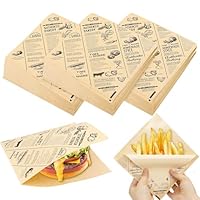 Forbabe 150 Stück Burger Papier Dickes, 18x18cm Burger Tüten Deli Papierblätter, Sandwich Papier, Wasserdicht und Öl Burgerpapier, Dönertüten Pommes für Korb, für Sandwich Pommes Frites