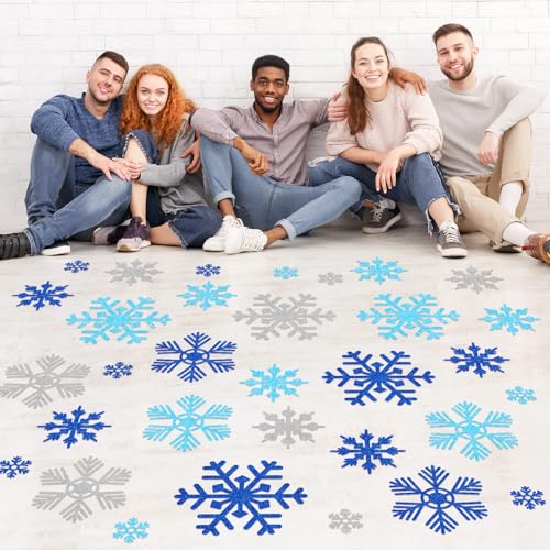 ReliThick 30 Pcs Snowflake Floor Decal Winter...