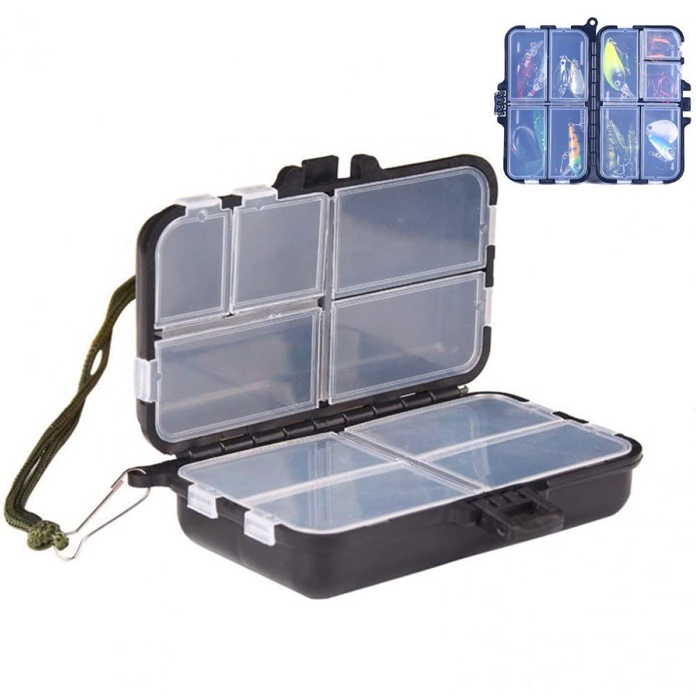 Stakee 9 Compartments Fishing Lure Boxes Fishing Tackle Storage Boxes Removable Tackle Boxes Fishing Accessories Box