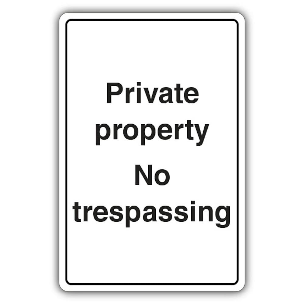 V Safety Private Property No Trespassing Safety Sign - 400 x 600 mm - RA1 Reflective 3mm Aluminium Composite