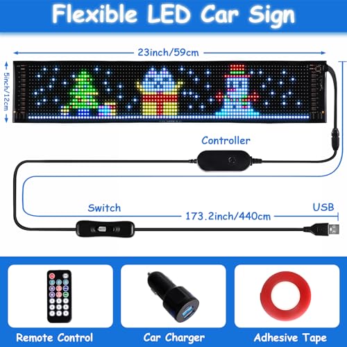 Panel LED programable flexible de 23x5 pulgadas para auto miniatura 5