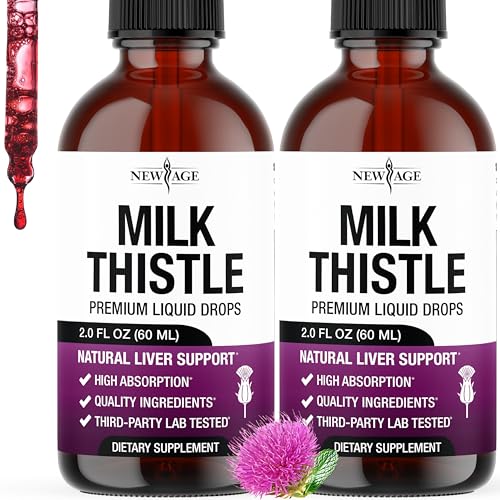 Milk Thistle Liquid Drops All Natural Milk Thistle Extract with Silymarin High Absorption Non-GMO Gluten-Free 4 oz