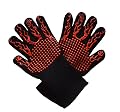 TabEnter Extra Length Extreme Heat Resistant 932°F Grill Gloves, Great for Grilling, Cooking, Baking, BBQ, Fireplace, Freezer and ETC. with Red Silicone Insulated (13 inch 1 Pair)