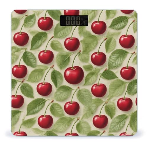 Báscula de Baño Digital con Diseño Cereza Roja miniatura 1
