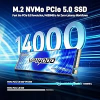 KingSpec VP14000 4 TB M.2 Gen5 NVMe SSD 2280 Internes Solid-State-Laufwerk, bis zu 14.000 MB/s Lesegeschwindigkeit für Gaming-PC, Videobearbeitung, Inhaltserstellung, PS5-kompatibel – Ansicht 2
