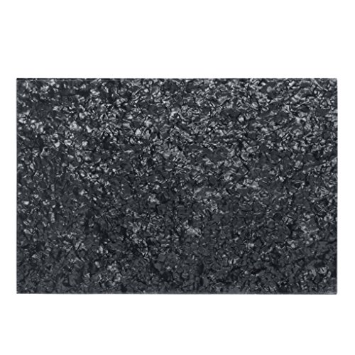 IKN 12 x 17 Inch Blank Guitar Pickguard Material Scratch Plate Backplate Sheet for Electric Guitar Bass Pickguard Custom, 4Ply Black Pearl