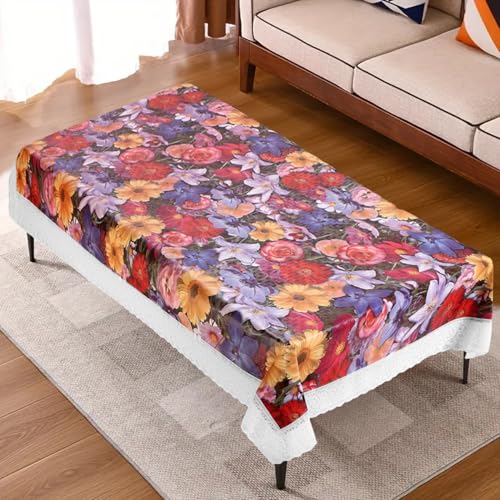 Image of Dakshya Industries PVC Waterproof Center Table Cover 40 x 60 Inch | Rectangle Coffee Table Cover | Spill Proof Oil Resistant Dustproof Heat Resistant Wipe Clean