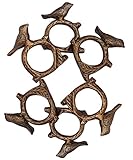 ITOS365 Handmade Songbird Bird on Tree Branch - Aluminium Metal Napkin Rings Set of 6 Holder for Din
