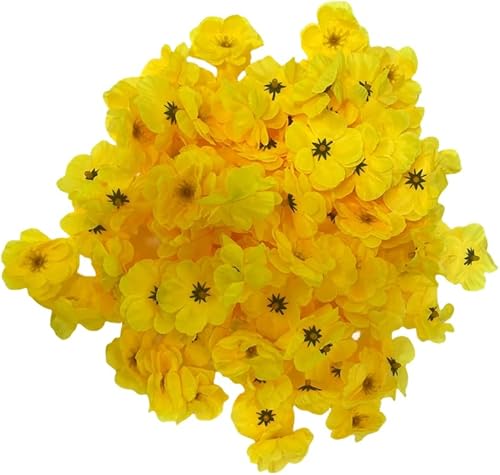 Miniatura 3 de 100 cabezas de flores de cerezo artificiales de seda para primavera, flor de ciruelo falso, relleno de jarrón, ramilletes para decoración de boda,