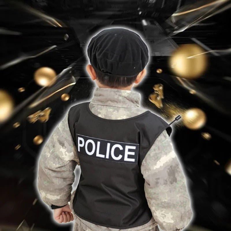 Image of Police Role Play Set - Wooden Simulation Toys for Boys, Costume Cosplay, Interactive Play, Educational Pretend Play, Fun Police Officer Dress-Up Set for Kids, Toddlers, Boys