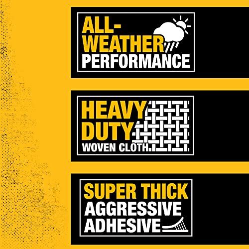 Image of DEWALT Ultra Tough Duct Tape, 1.88 in x 30 yd, Heavy Duty, Ultra Strong, Aggressive Adhesive, All-Weather, Single Roll, Black (Pack of 12)